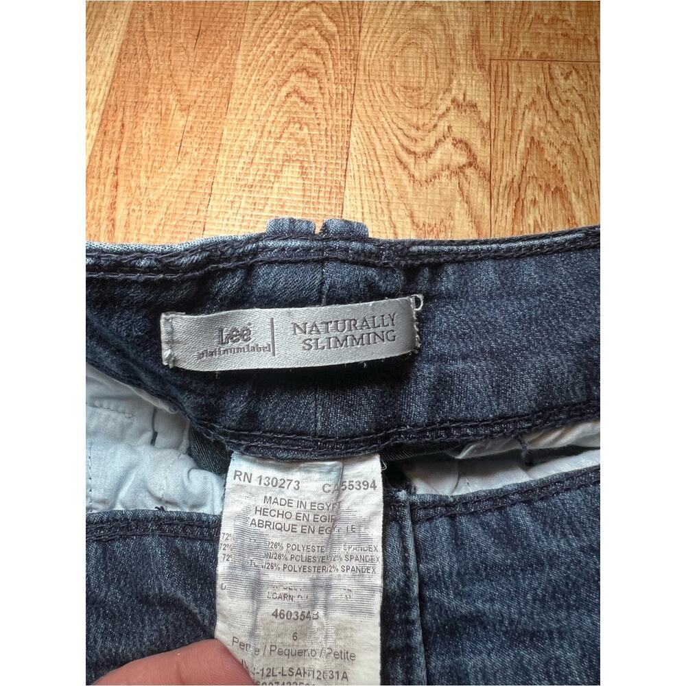 Lee Platinum Label Naturally Slimming Dark Wash Wide Leg Denim Capris 6 Petite - Picture 3 of 4